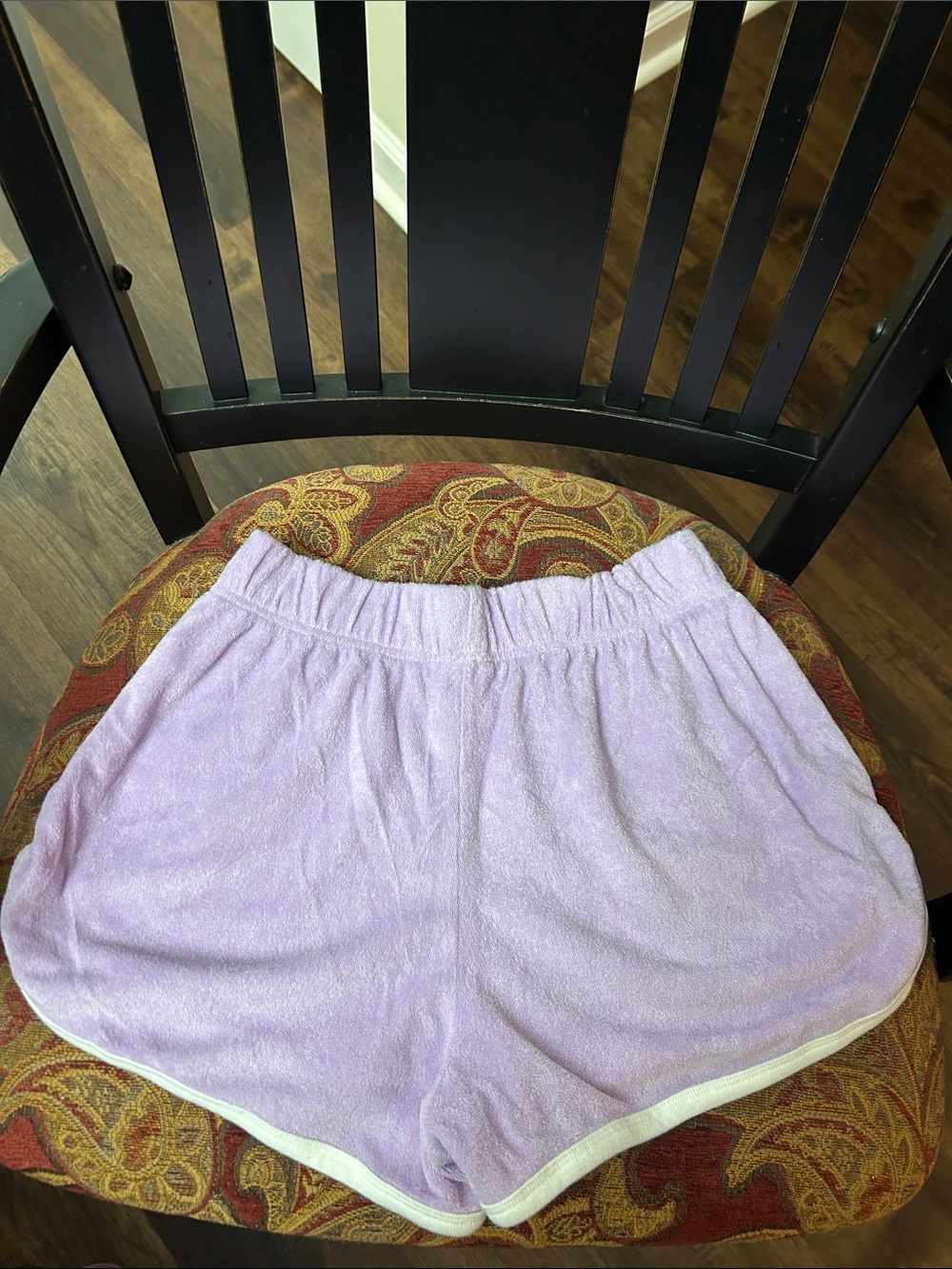 PINK Victoria's Secret Lilac Terry Retro Athletic Shorts with White Trim - Picture 3 of 3